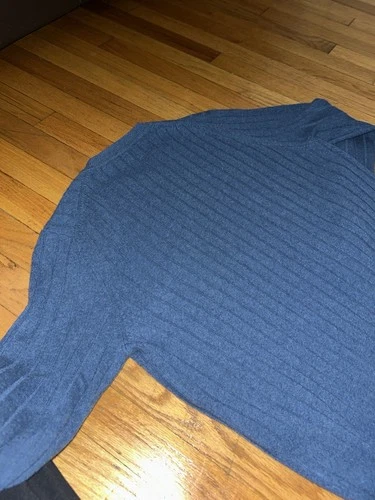 Bobby Jones 100% Cashmere Men's Textured Blue Crewneck Sweater M - photo 3