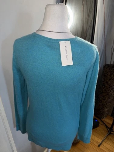 Charter Club 100% Cashmere Vibrant Blue V-Neck Sweater - photo 4