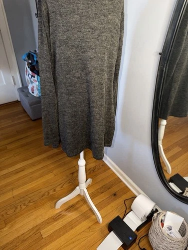 A'Reve Gray and Black Lace Midi Dress Size L - photo 4