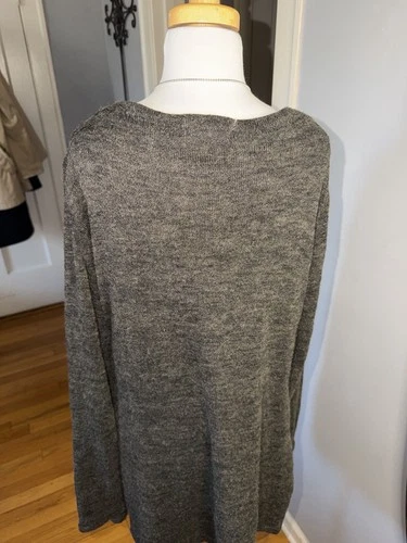 A'Reve Gray and Black Lace Midi Dress Size L - photo 5