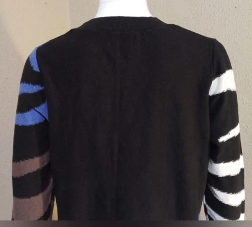 NIC+ZOE Black and Blue Crewneck Sweater Size XL - photo 2