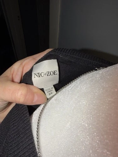 NIC+ZOE Black and Blue Crewneck Sweater Size XL - photo 5