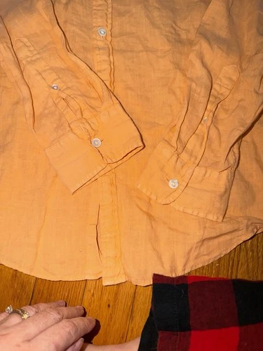 Vineyard Vines 100% Linen Men's Light Orange Button-Down Shirt - photo 2