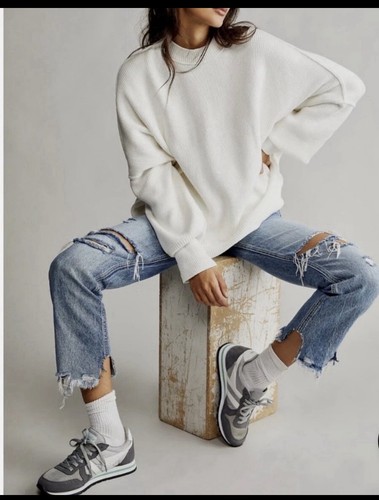 Free People Easy Street Tunic Jumper Medium Painted White