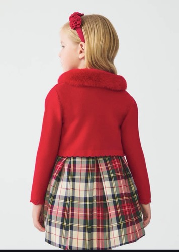 Abel & Lula Cozy Red Kids Jacket with Faux Fur Collar Size 5T - photo 2