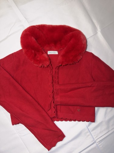 Abel & Lula Cozy Red Kids Jacket with Faux Fur Collar Size 5T - photo 3
