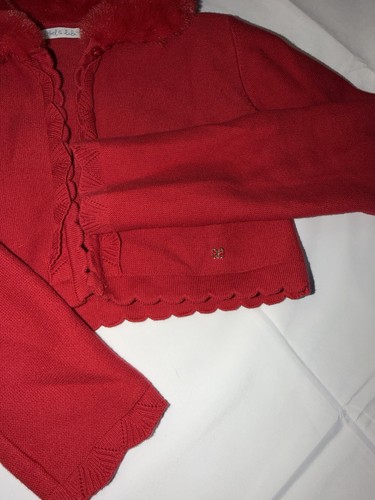 Abel & Lula Cozy Red Kids Jacket with Faux Fur Collar Size 5T - photo 4