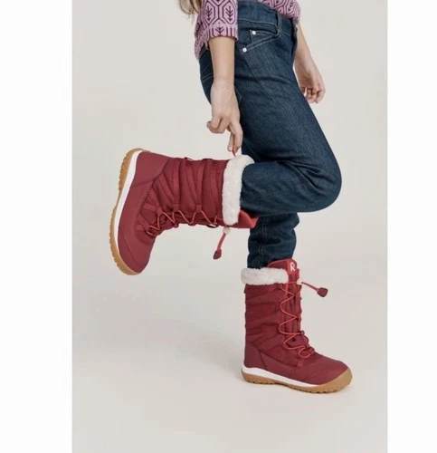 Reima Red Winter Boots Fur Trim Girls Size 12-12.5