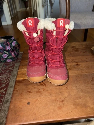 Reima Red Winter Boots Fur Trim Girls Size 12-12.5 - photo 4