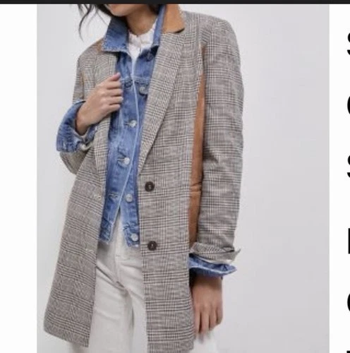 Maeve By Anthropologie Plaid Blazer Brown Details Size 4