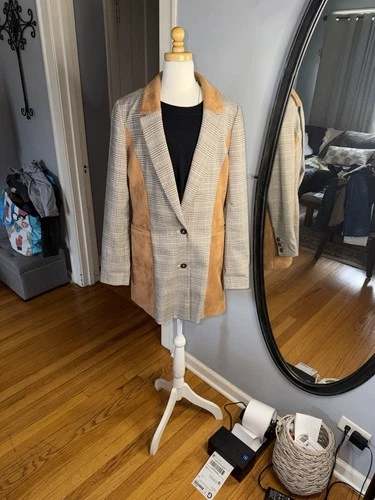 Maeve By Anthropologie Plaid Blazer Brown Details Size 4 - photo 2