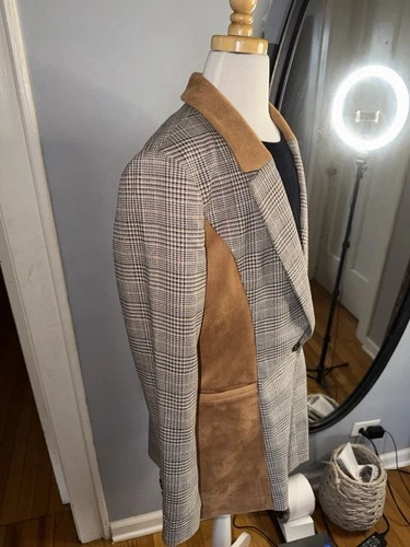 Maeve By Anthropologie Plaid Blazer Brown Details Size 4 - photo 3
