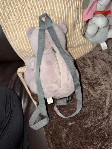 Adorable Plush Hippo Backpack for Kids - Soft Gray - photo 3