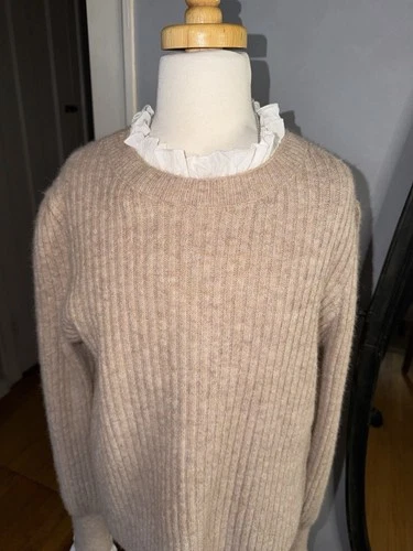 Pinch Beige Ribbed Sweater with Ruffle Trim Size S - photo 2