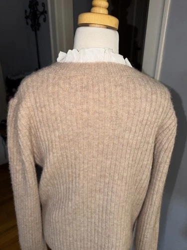Pinch Beige Ribbed Sweater with Ruffle Trim Size S - photo 3