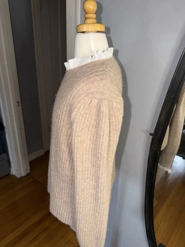 Pinch Beige Ribbed Sweater with Ruffle Trim Size S - photo 4