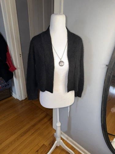 Calvin Klein Black Women's Cardigan (Angora/Nylon Blend)