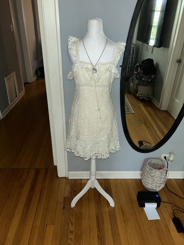 Free People Croché Cross My Heart Embroidered Crochet Mini Dress - photo 2