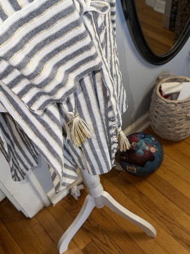 Zara Grey and White Striped Tunic Top Size M - photo 4