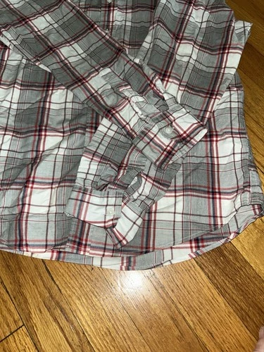 J. Crew Men's Casual Plaid Shirt - Red and White Size M - photo 3