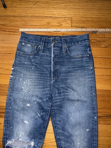 Point Sur Denim Women's Distressed Blue Flare Jeans Size 28
