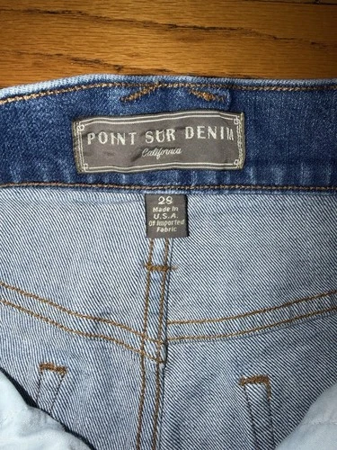 Point Sur Denim Women's Distressed Blue Flare Jeans Size 28 - photo 4