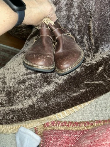 Látigo Brown Leather Ankle Boots with Lace Trim Size 6 - photo 4