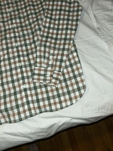 Janie & Jack Boys Brown and White Plaid Shirt Size 16 - photo 3