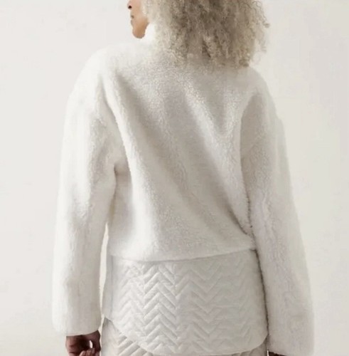 Athleta Women's Cozy Sherpa Snap Sweatshirt Fleece Pullover Smal - photo 3