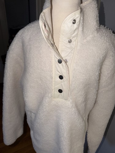 Athleta Women's Cozy Sherpa Snap Sweatshirt Fleece Pullover Smal - photo 4
