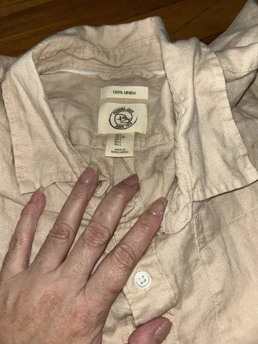 Panama Jack Men's Light Tan Linen Casual Long Sleeve Shirt L - photo 2