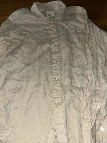 Panama Jack Men's Light Tan Linen Casual Long Sleeve Shirt L - photo 3