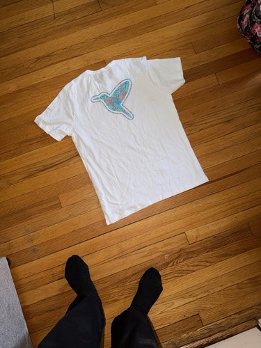Birddogs T-Shirt Mens Medium Hummingbird White Stretch Casual Da