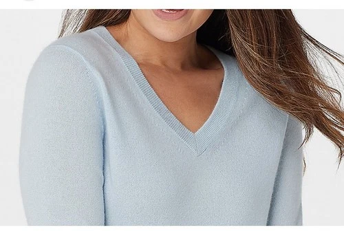 NAADAM blue cashmere v neck sweater now in XS.