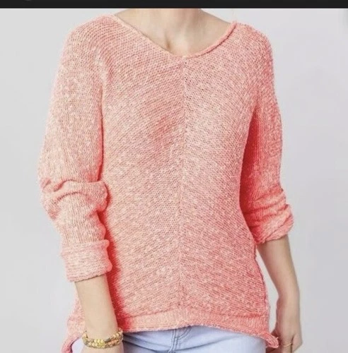 Free People Coral Neon Off-the-Shoulder Sweater Size M - photo 2