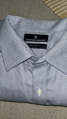 Hart Schaffner Marx Pima Cotton Dress Shirt 17/35 blue button up - photo 3