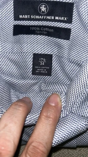 Hart Schaffner Marx Pima Cotton Dress Shirt 17/35 blue button up - photo 4