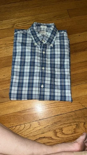 J. Crew Blue and White Casual Button Down Shirt - photo 4