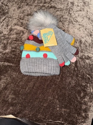 Abouts Kids' Colorful Knit Hat and Gloves Set Size M/L - photo 2