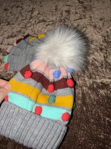 Abouts Kids' Colorful Knit Hat and Gloves Set Size M/L - photo 5