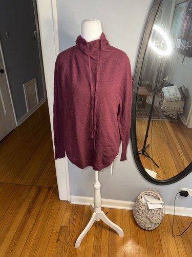 Cynthia Rowley Burgundy Merino Wool Turtleneck Sweater S