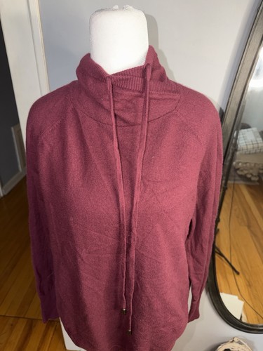 Cynthia Rowley Burgundy Merino Wool Turtleneck Sweater S - photo 2