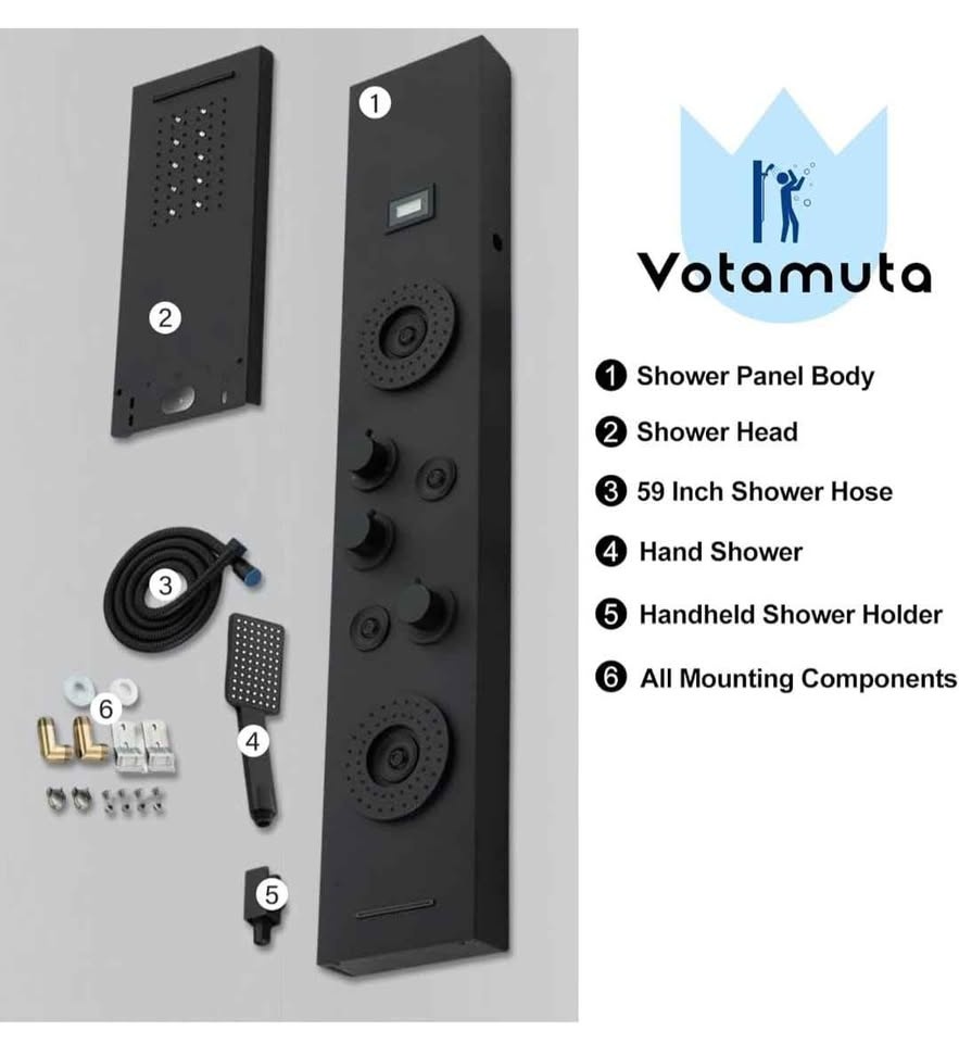 Brand New LED Shower Panel - Black Stainless Steel - photo 2