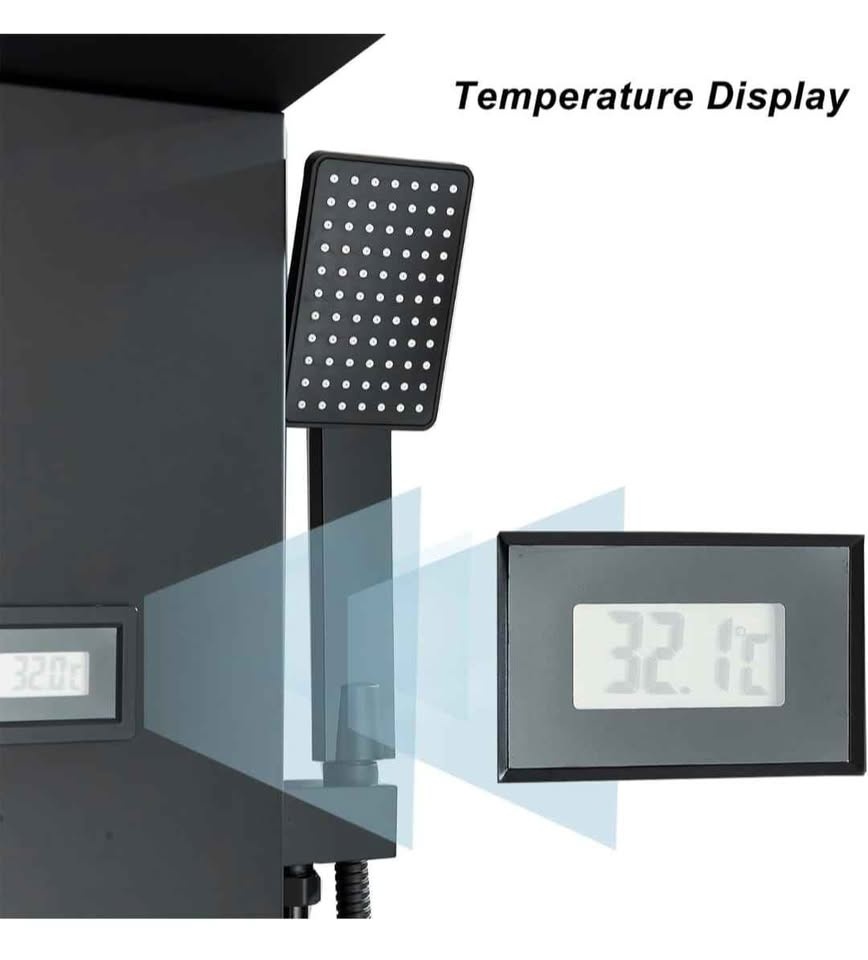 Brand New LED Shower Panel - Black Stainless Steel Rainfall & Je - photo 5