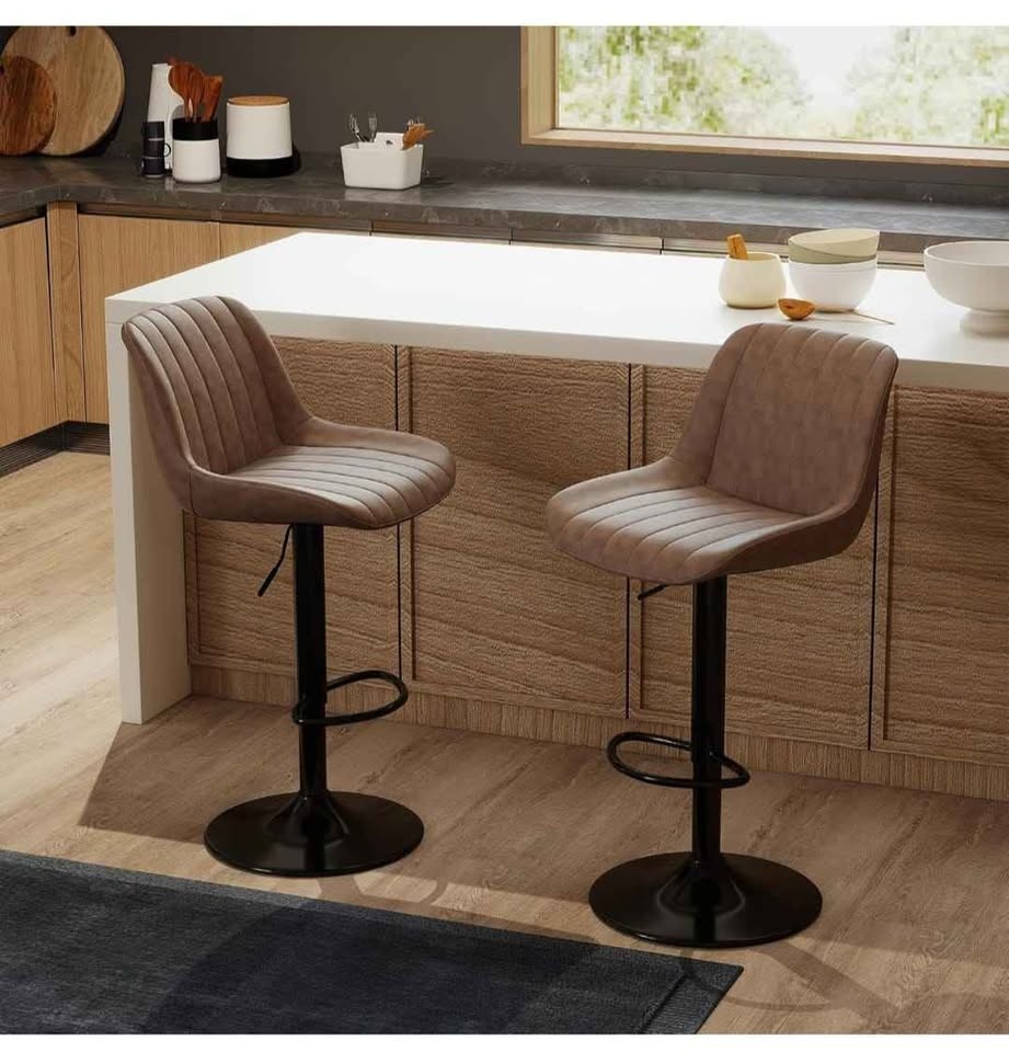 Bar Stools Set of 2, Swivel Counter Height Barstools with Back - photo 4