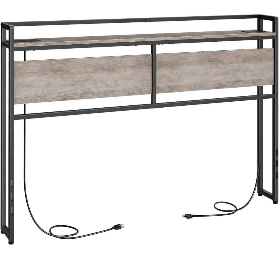 NEW Queen Headboard w/ 2 Outlets + 4 USB Ports - Greige/Black - photo 3