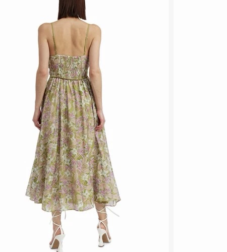 En Saison Floral Maxi Dress - Green/Pink - Size L - photo 2