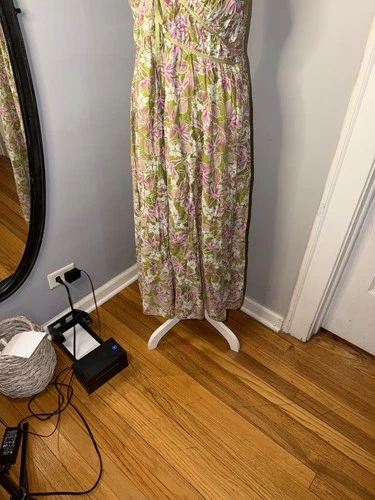 En Saison Floral Maxi Dress - Green/Pink - Size L - photo 4
