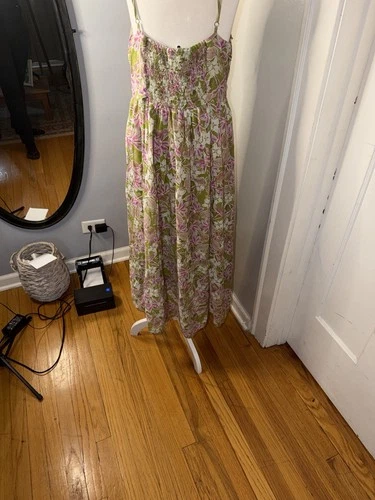 En Saison Floral Maxi Dress - Green/Pink - Size L - photo 5
