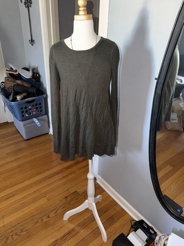 Kenar Women 100% Merino Wool Olive Long Sleeve Top Size M